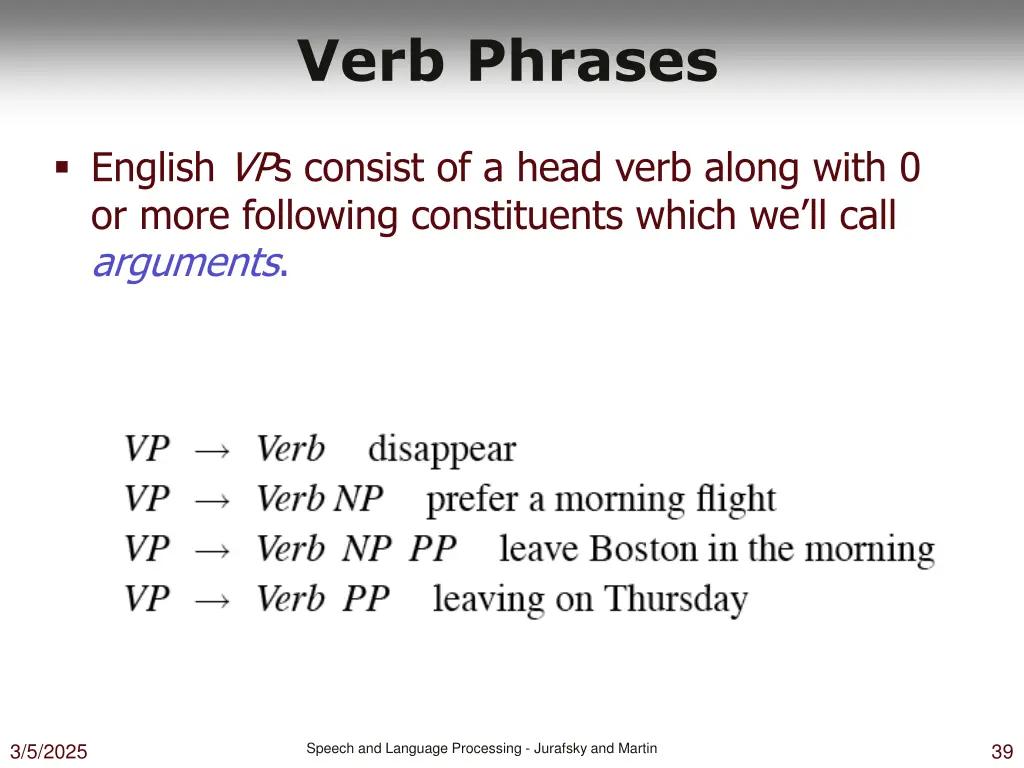 verb phrases