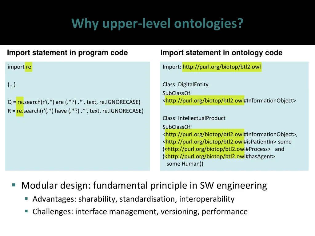 why upper level ontologies