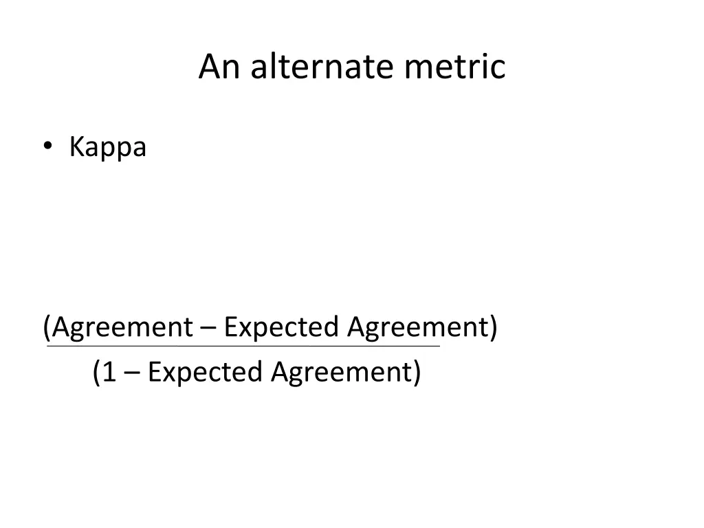 an alternate metric
