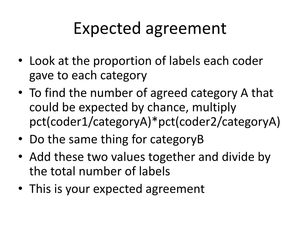expected agreement