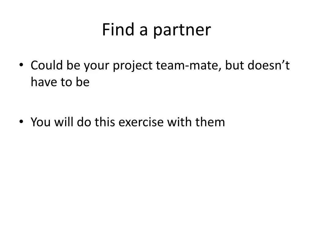 find a partner