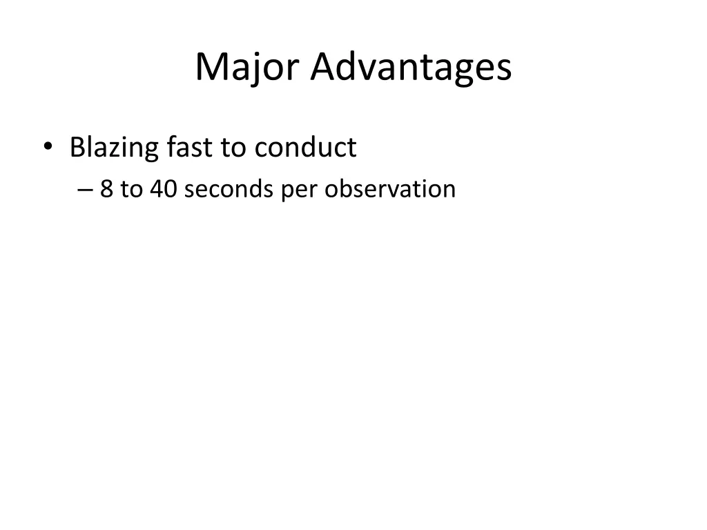 major advantages 1