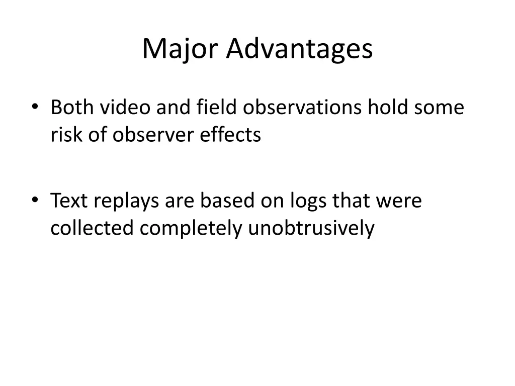 major advantages