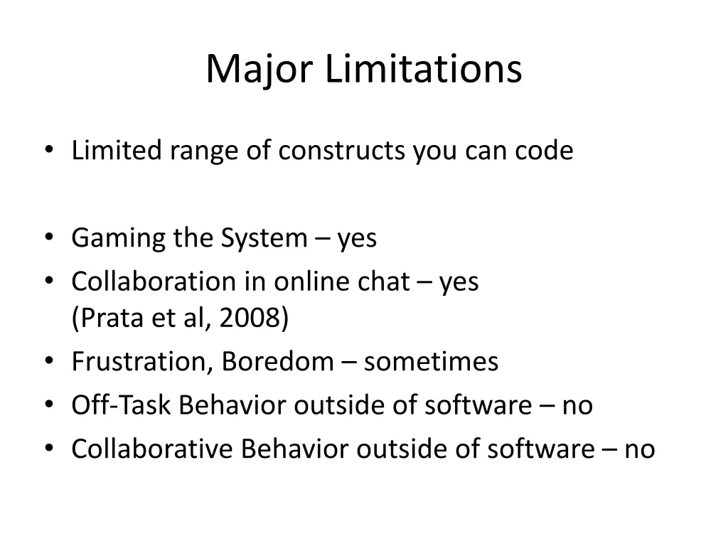 major limitations