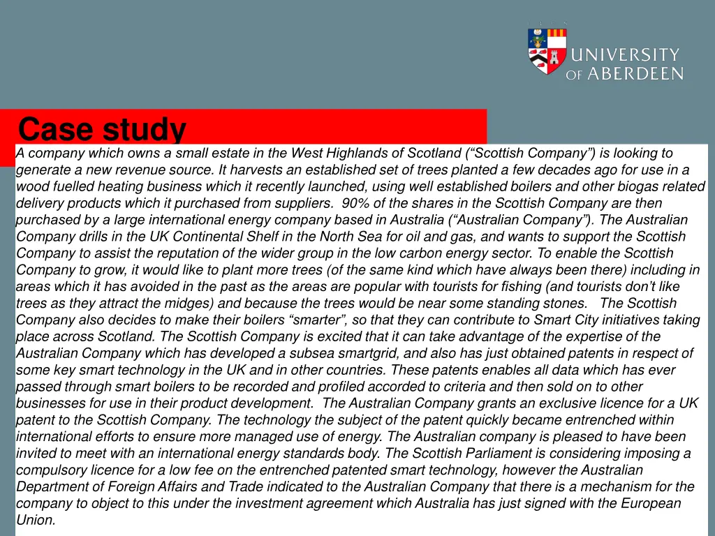 case study a company which owns a small estate