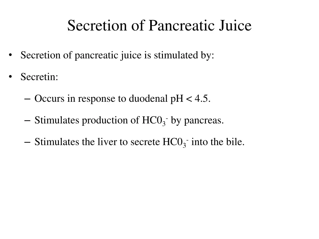 secretion of pancreatic juice