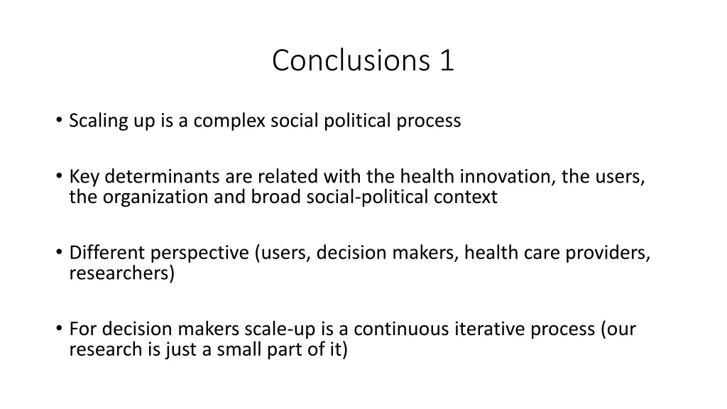 conclusions 1