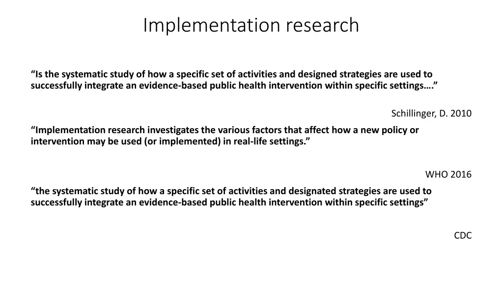 implementation research
