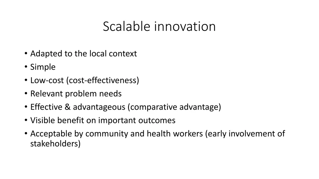 scalable innovation