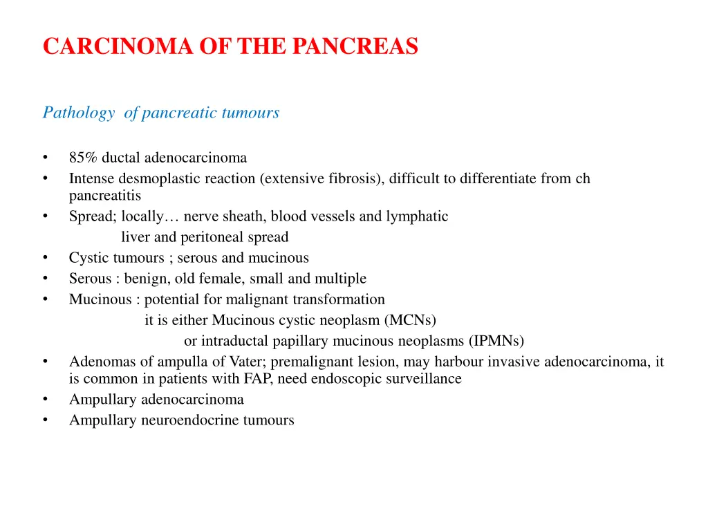 carcinoma of the pancreas 1