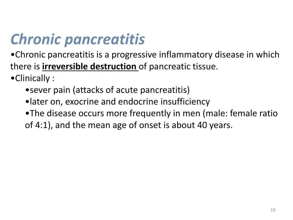 chronic pancreatitis chronic pancreatitis