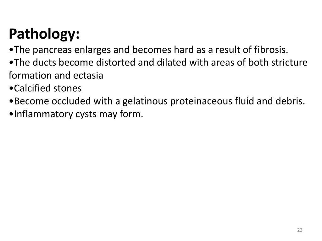 pathology the pancreas enlarges and becomes hard