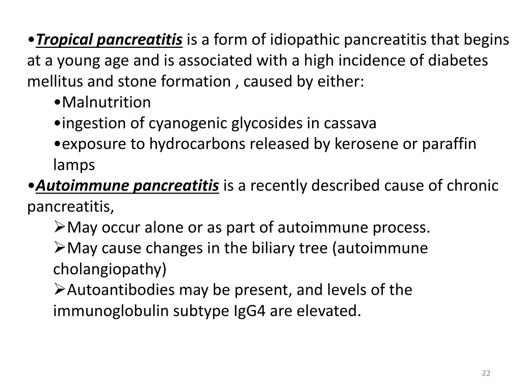 tropical pancreatitis is a form of idiopathic