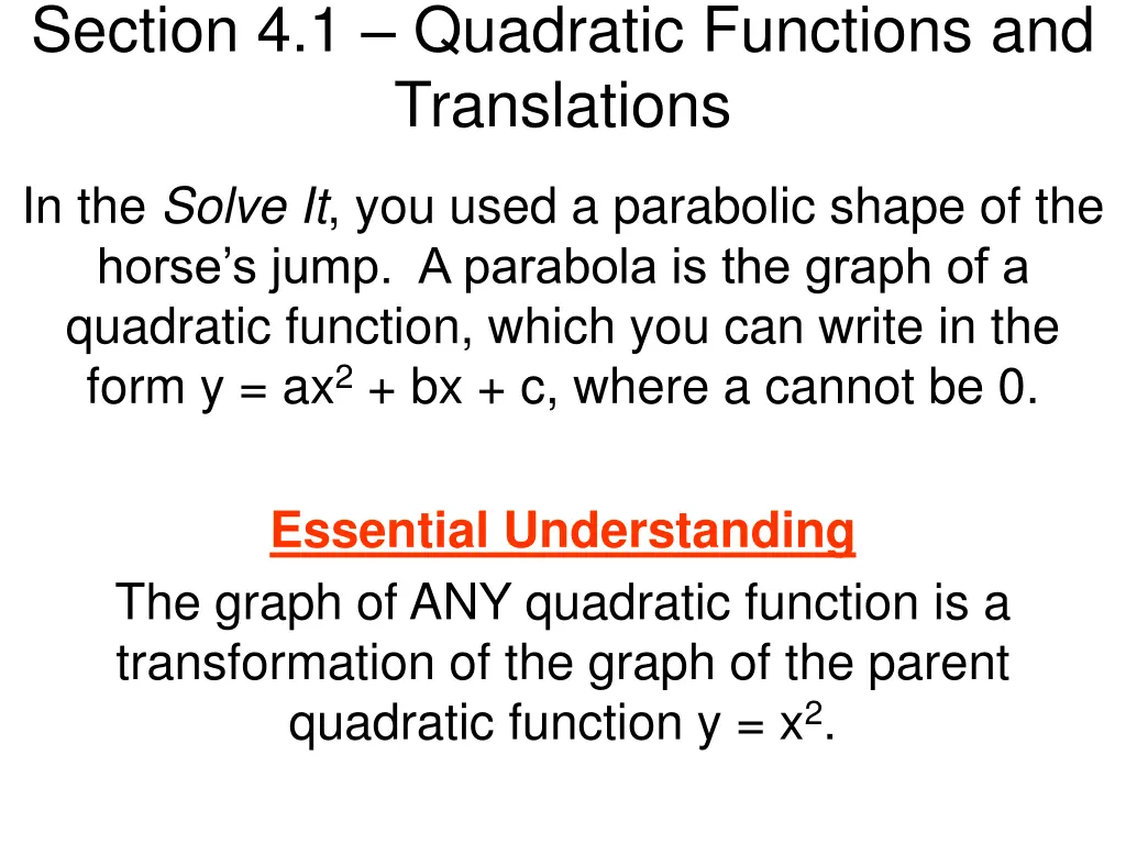 section 4 1 quadratic functions and translations 1
