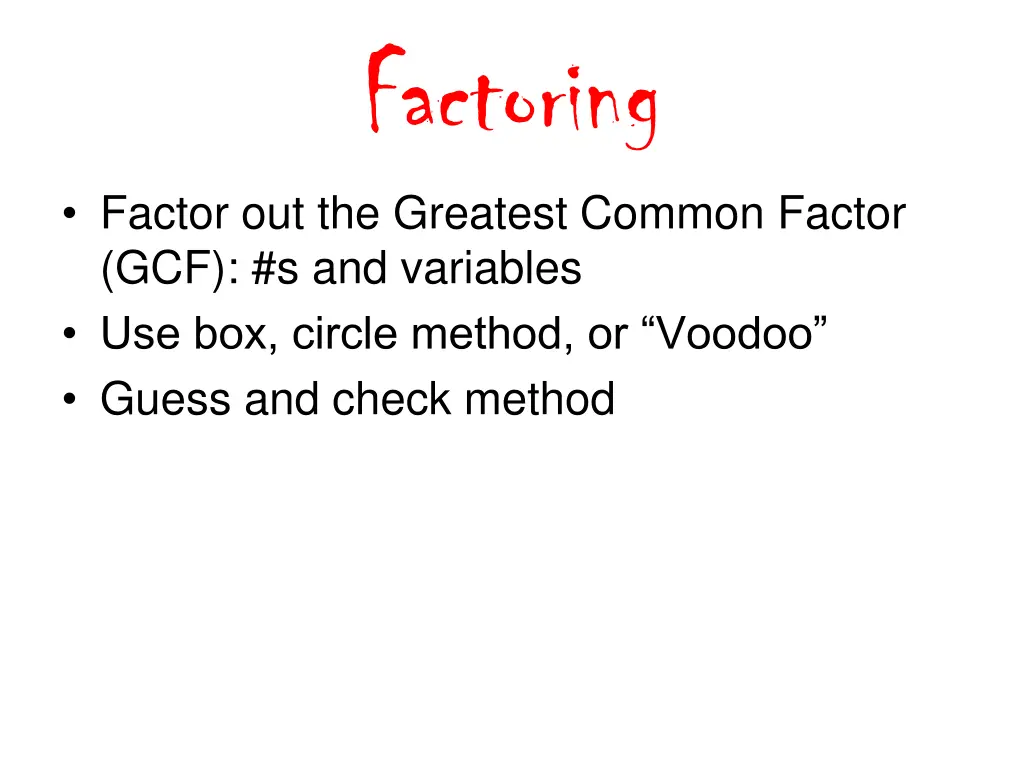 factoring