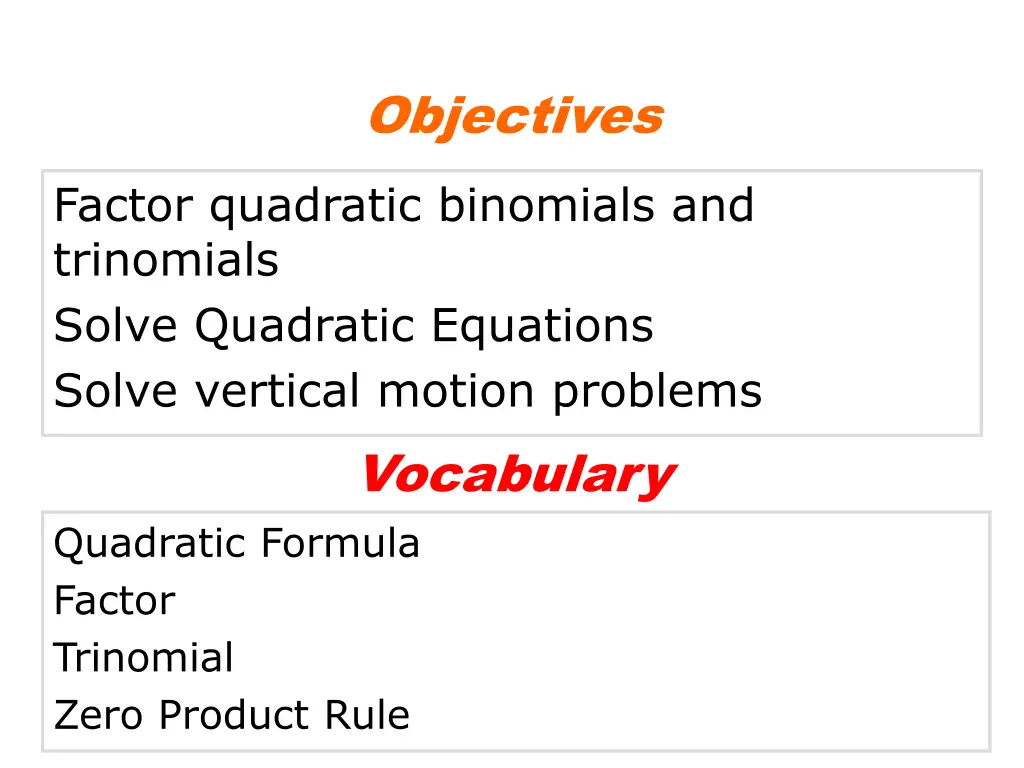 objectives 1