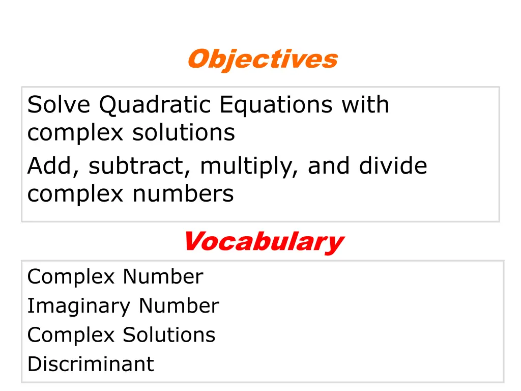 objectives 2