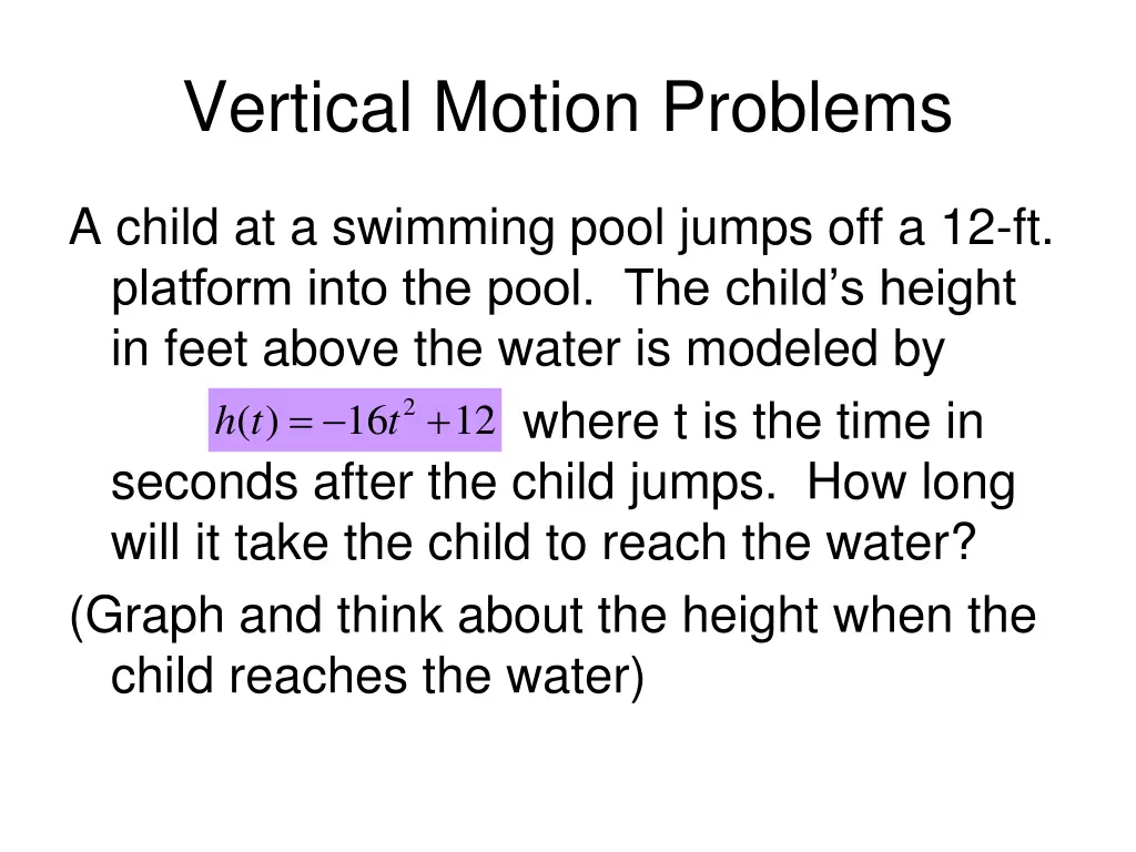 vertical motion problems