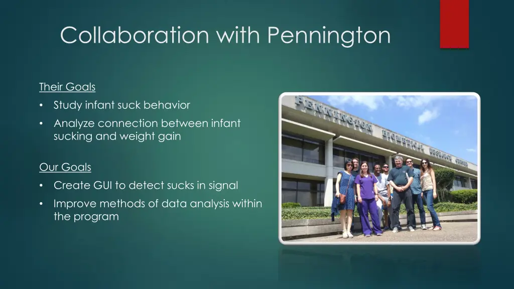 collaboration with pennington