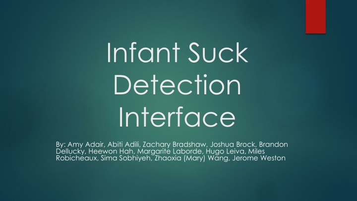 infant suck detection interface