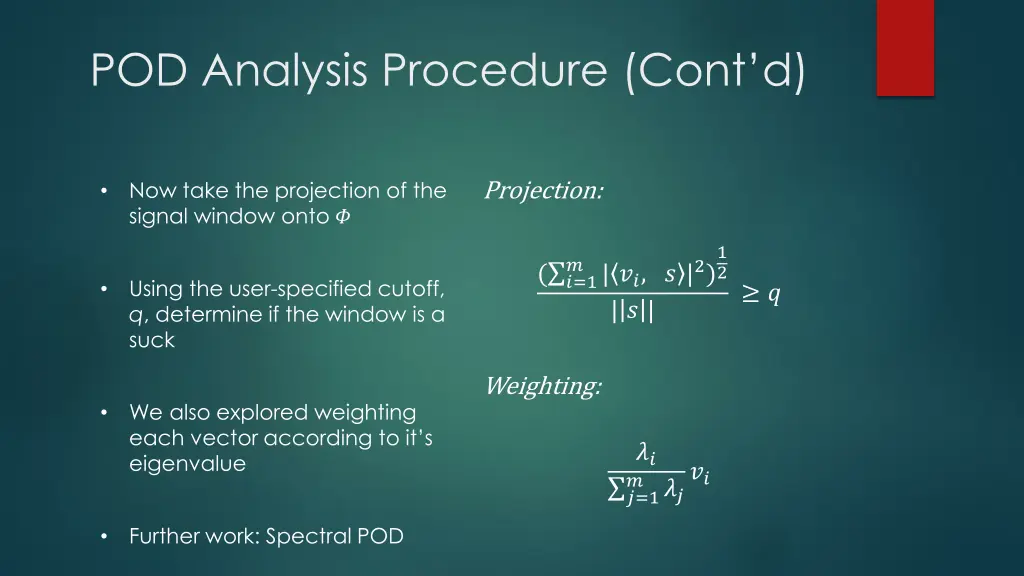 pod analysis procedure cont d 1