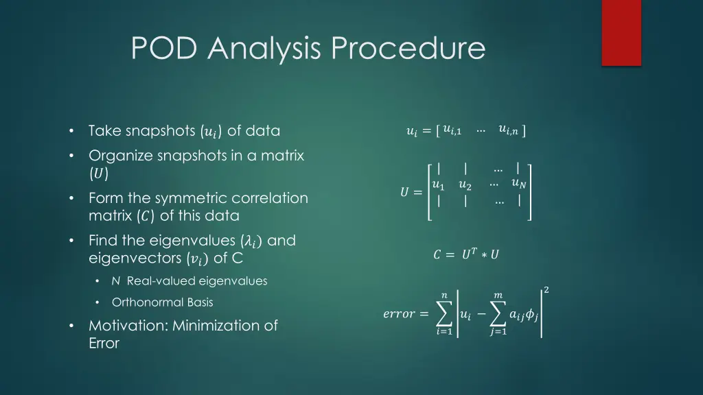 pod analysis procedure