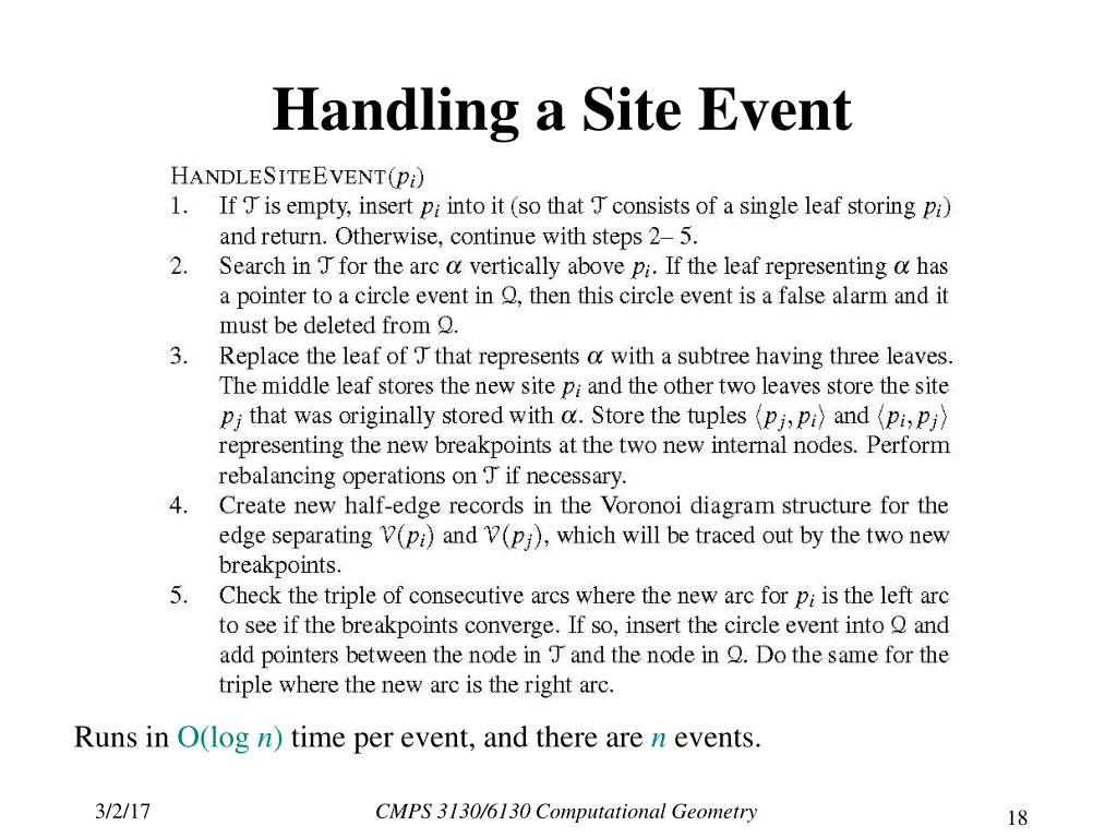 handling a site event