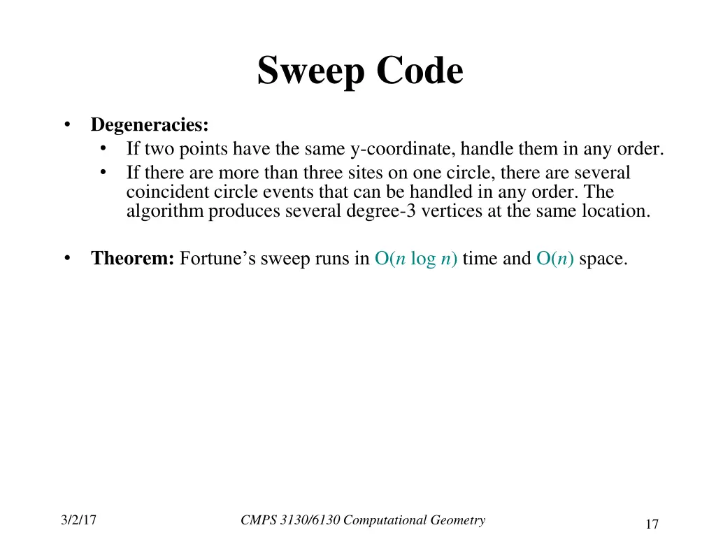 sweep code 1