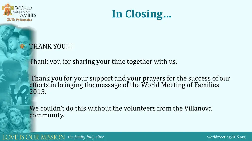 in closing