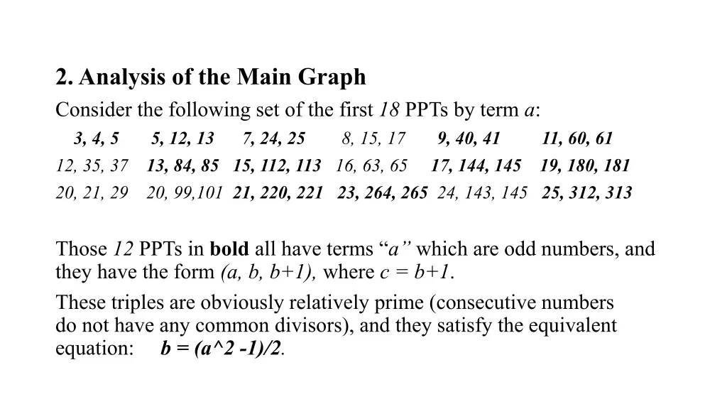 2 analysis of the main graph consider