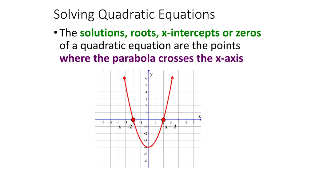 solving quadratic equations the solutions roots