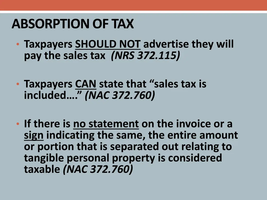 absorption of tax