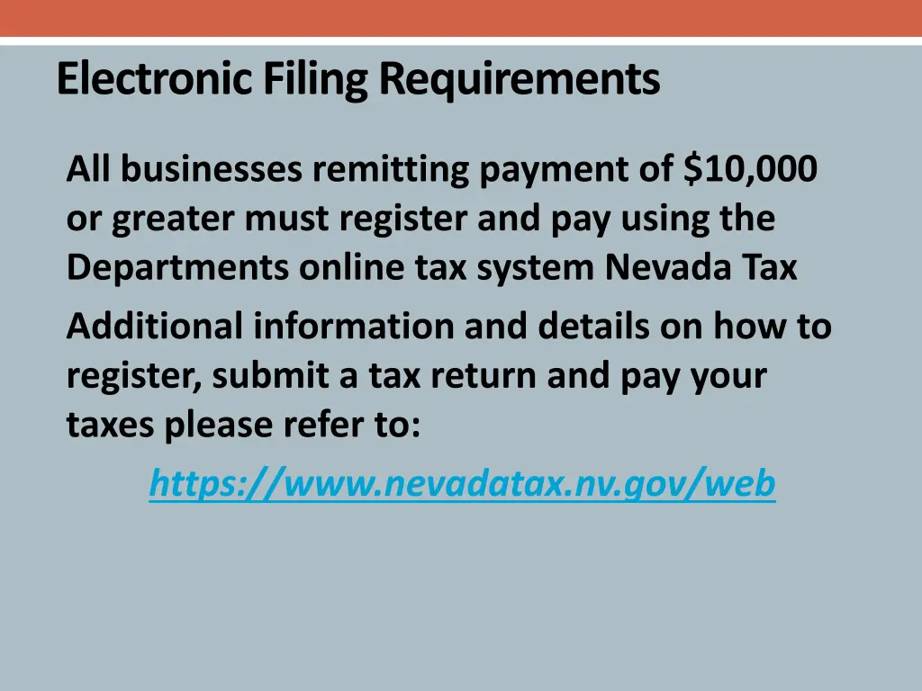 electronic filing requirements