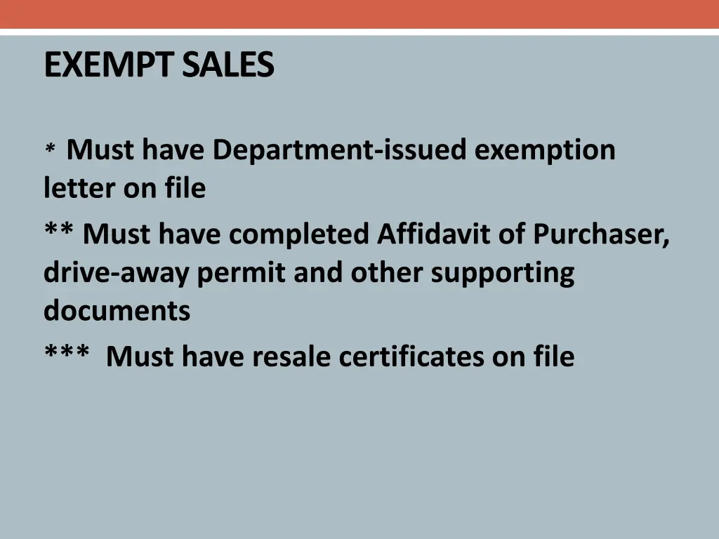 exempt sales 3
