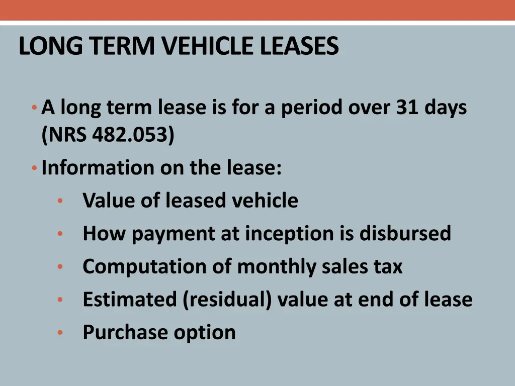 long term vehicle leases