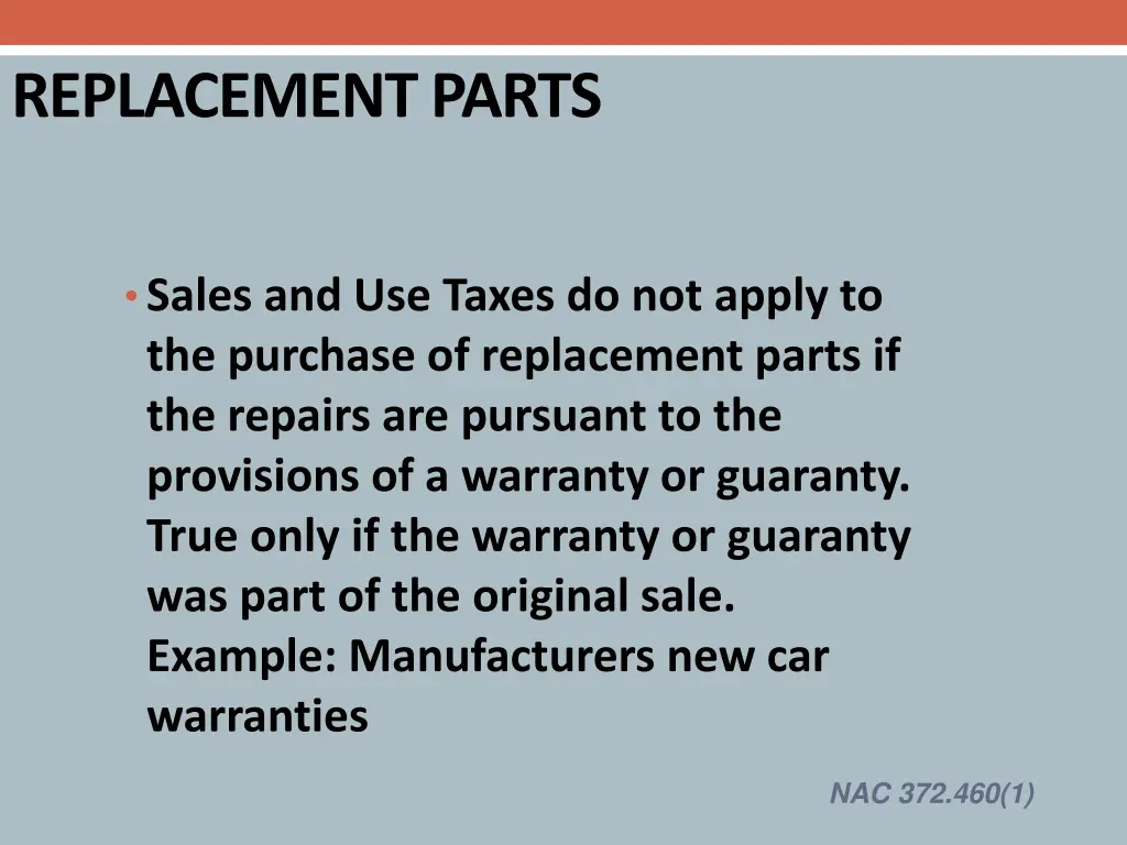 replacement parts