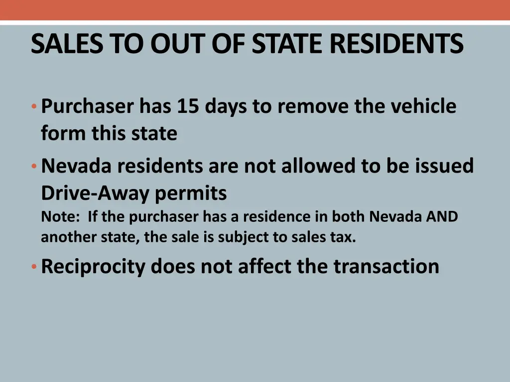 sales to out of state residents
