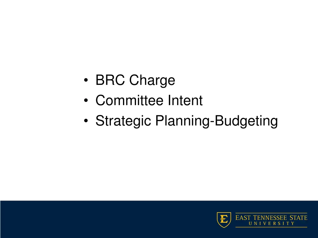 brc charge committee intent strategic planning
