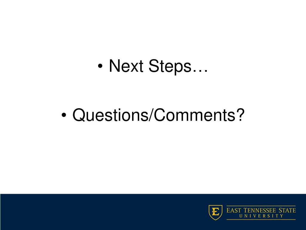next steps