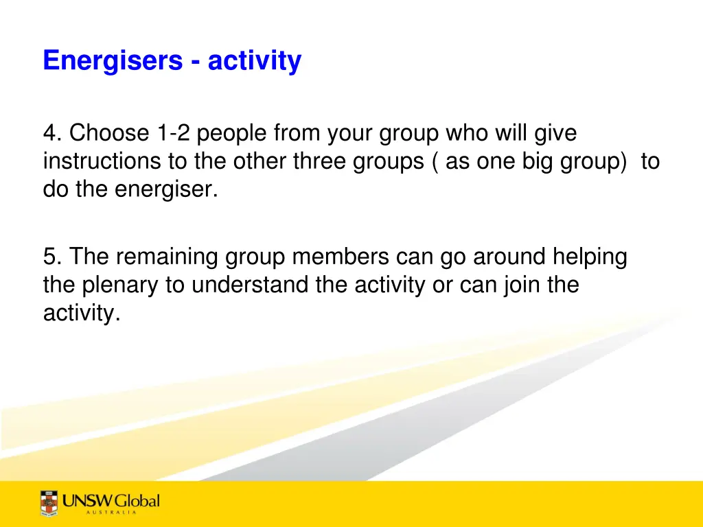 energisers activity 1