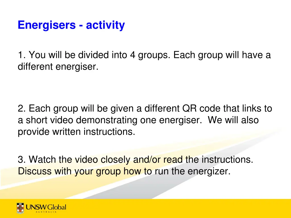 energisers activity
