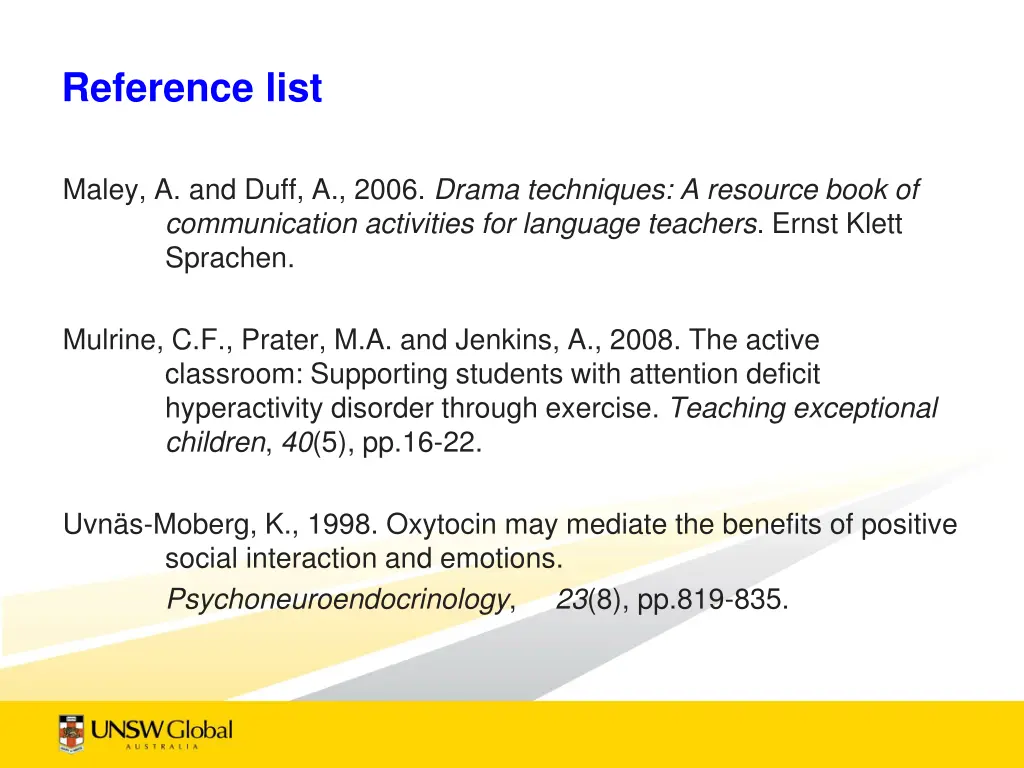 reference list 1