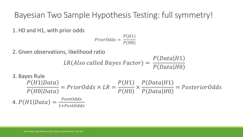 bayesian two sample hypothesis testing full