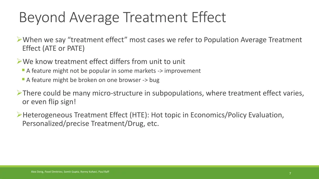 beyond average treatment effect