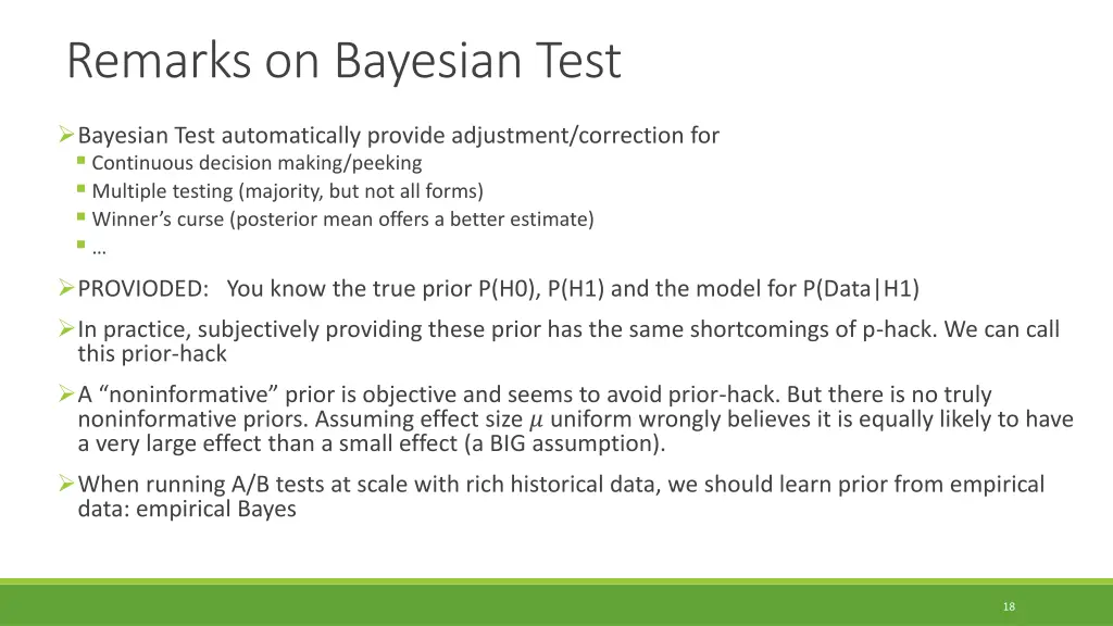 remarks on bayesian test