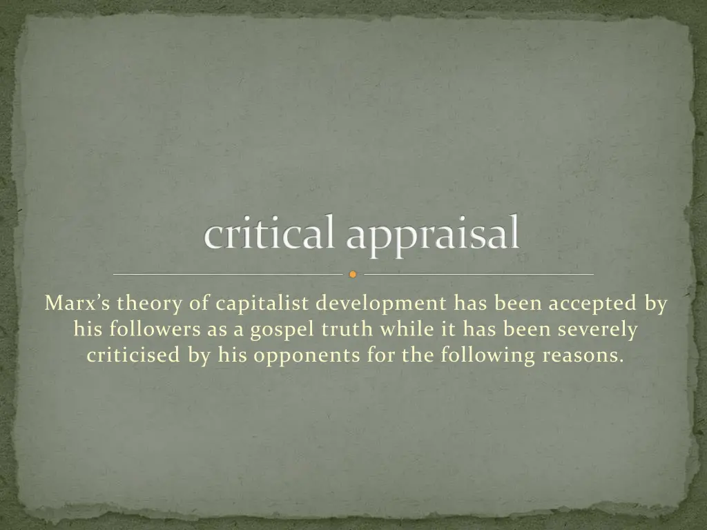 critical appraisal