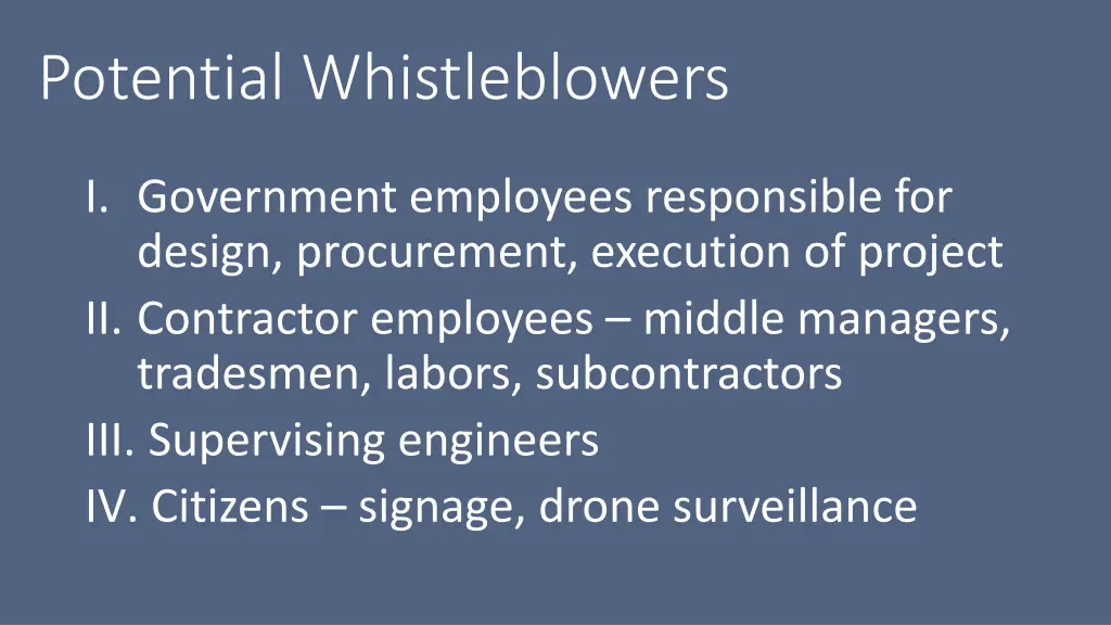 potential whistleblowers