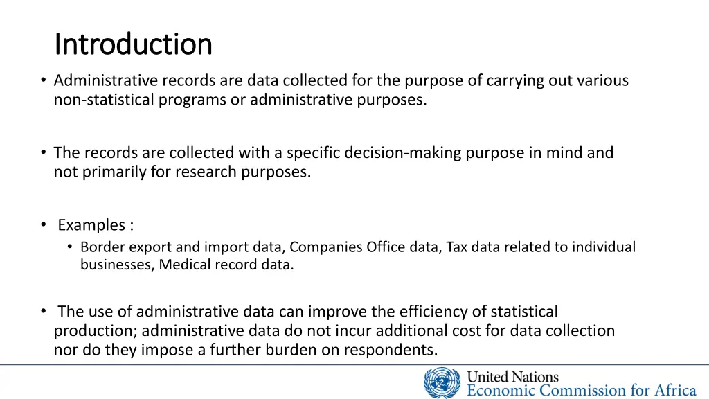 introduction introduction administrative records