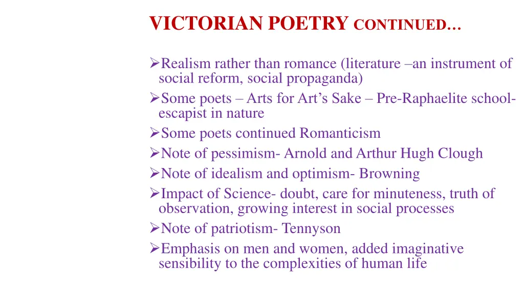 victorian poetry continued