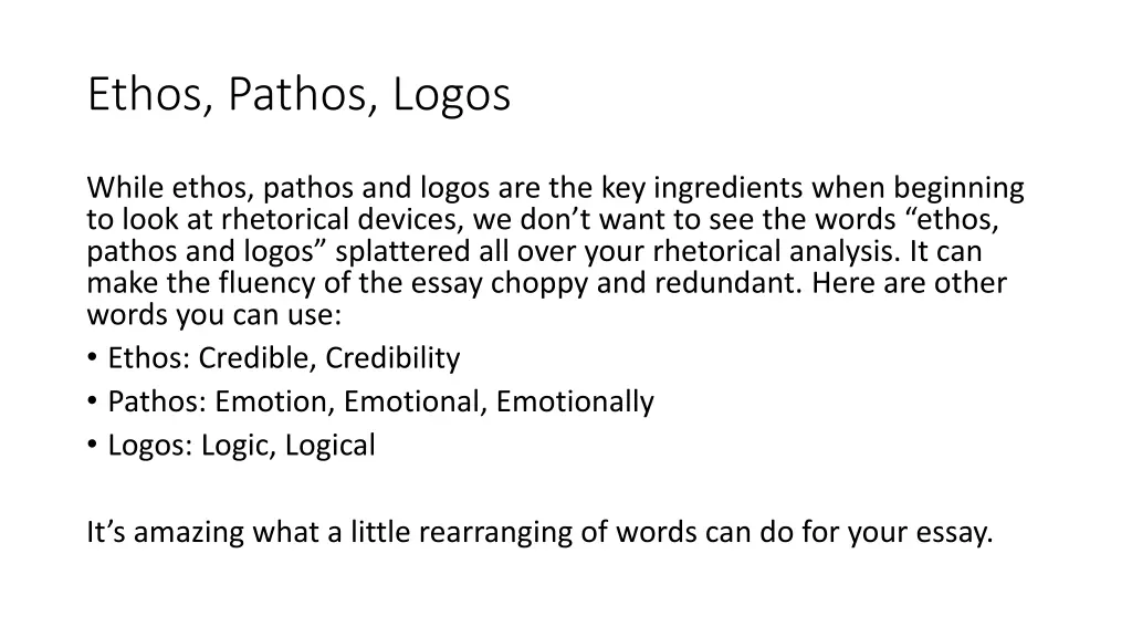 ethos pathos logos
